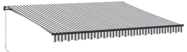 Ručně zatahovací markýza antracitová a bílá 450 x 350 cm 3215812
