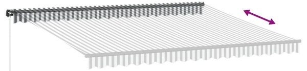 Ručně zatahovací markýza antracitová a bílá 450 x 350 cm 3215812