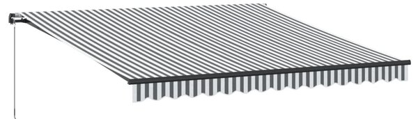 Ručně zatahovací markýza antracitová a bílá 400 x 350 cm 3215808