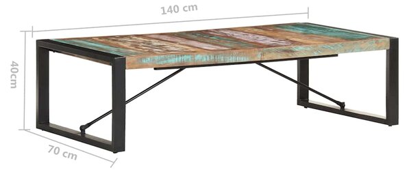 Konferenční stolek 140 x 70 x 40 cm masivní recyklované dřevo 321585