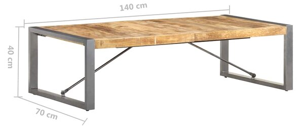 Konferenční stolek 140 x 70 x 40 cm hrubé mangovníkové dřevo 321587