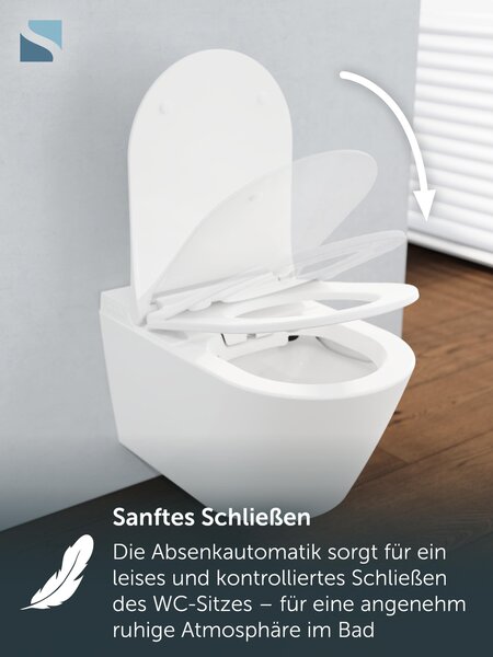 SCHÜTTE Sprchové WC OWANO BASIC, bezokrajové splachování, toaleta s funkcí bidetu a sprchou pro ženy, toaletní sedátko s automatickým pomalým sklápěním, bez dálkového ovládání