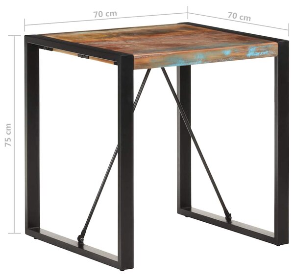 Jídelní stůl 70 x 70 x 75 cm masivní recyklované dřevo 321597
