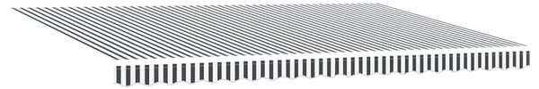 Ručně zatahovací markýza antracitová a bílá 500 x 300 cm 3216033