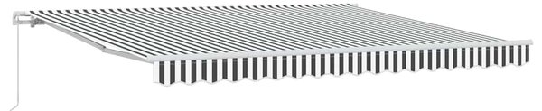 Ručně zatahovací markýza antracitová a bílá 400 x 300 cm 3216035
