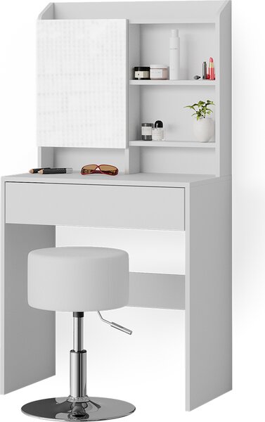 Toaletní stolek Vicco Laura Bílá 70 cm s taburetem, Model 38281