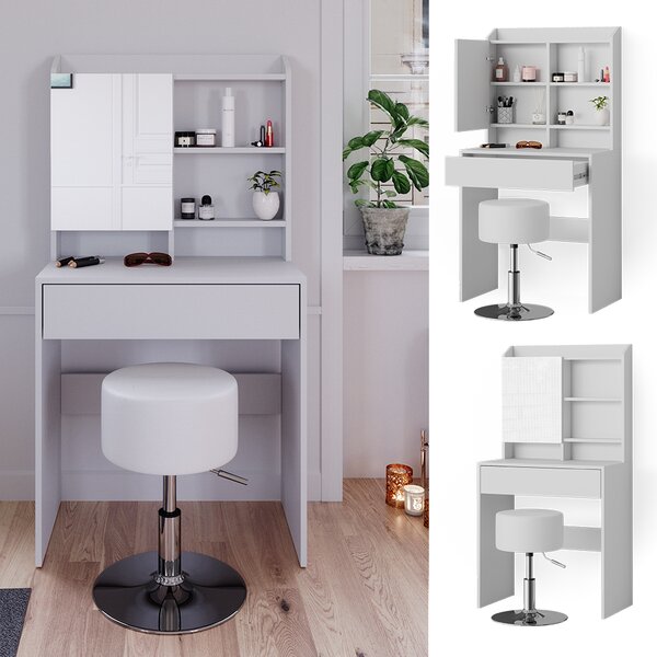 Toaletní stolek Vicco Laura Bílá 70 cm s taburetem, Model 38281