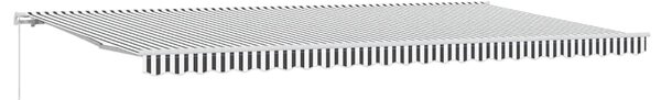 Ručně zatahovací markýza antracitová a bílá 600 x 300 cm 3216032