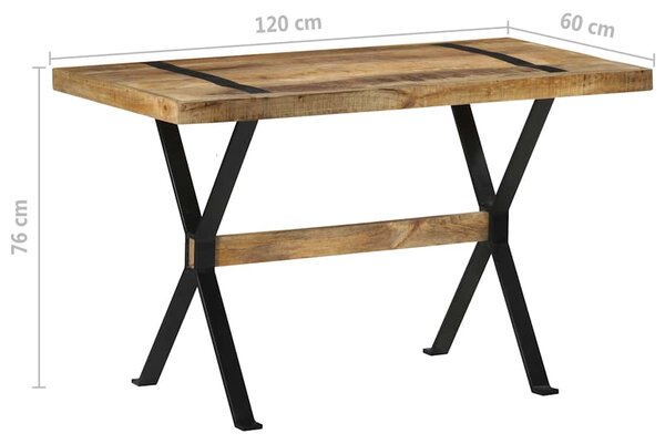 Jídelní stůl 120 x 60 x 76 cm hrubé mangovníkové dřevo 321604