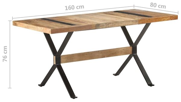 Jídelní stůl 160 x 80 x 76 cm hrubé mangovníkové dřevo 321608