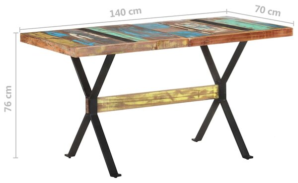 Jídelní stůl 140 x 70 x 76 cm masivní recyklované dřevo 321607
