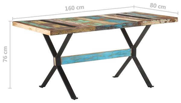 Jídelní stůl 160 x 80 x 76 cm masivní recyklované dřevo 321609