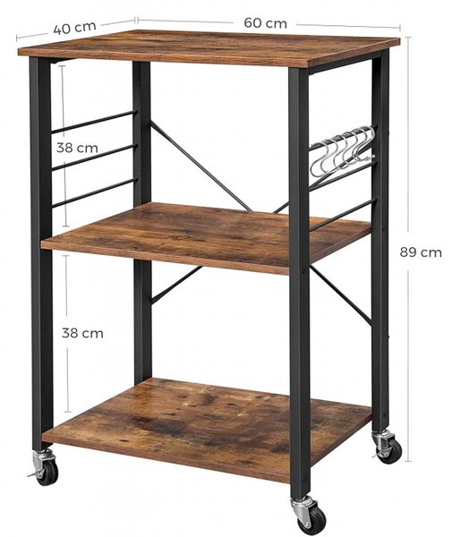 SONGMICS Kuchyňský regál industriální 60 x 90 cm