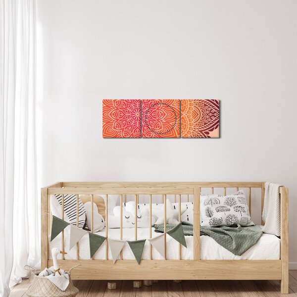 Obraz - Mandala umění (s hodinami) (90x30 cm)