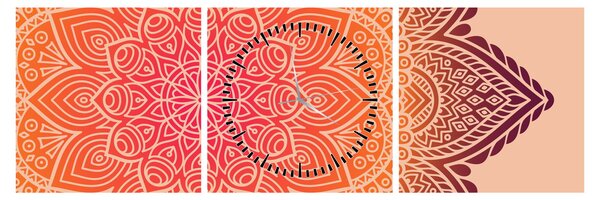 Obraz - Mandala umění (s hodinami) (90x30 cm)