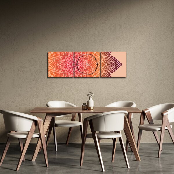 Obraz - Mandala umění (s hodinami) (90x30 cm)