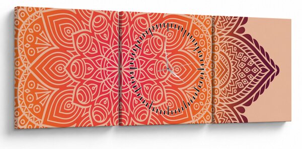 Obraz - Mandala umění (s hodinami) (90x30 cm)