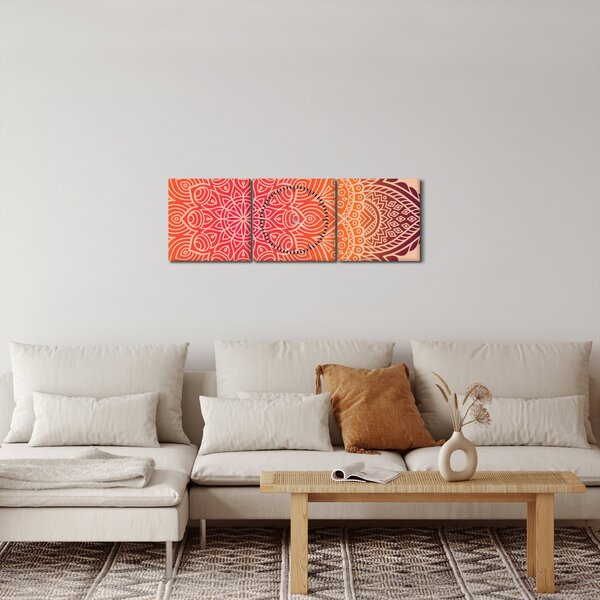 Obraz - Mandala umění (s hodinami) (90x30 cm)