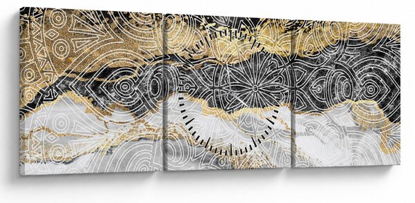 Obraz - Mandala v mramoru (s hodinami) (90x30 cm)
