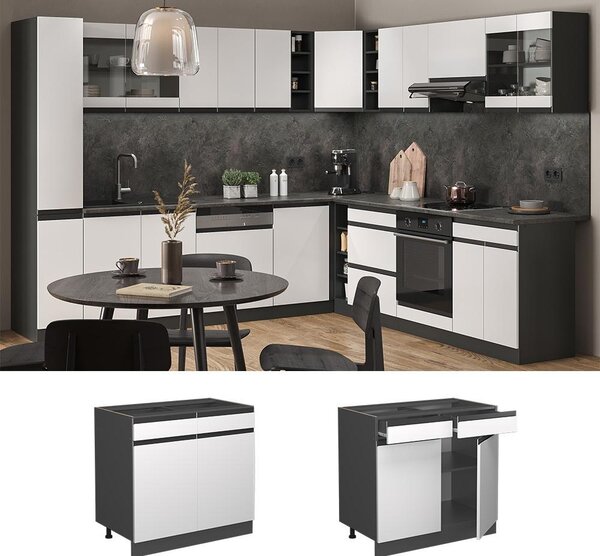 Spodní skříňka kuchyňské linky Vicco R-Line Bílá 80 cm , PD Dub, Model 46137