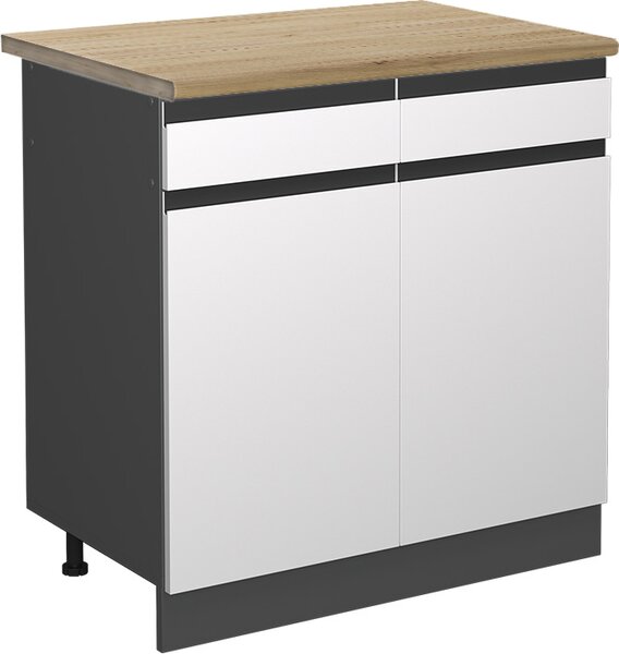 Spodní skříňka kuchyňské linky Vicco R-Line Bílá 80 cm , PD Dub, Model 46137
