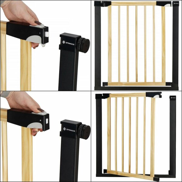 Bezpečnostní zábrana 75-82 cm SPRINGOS BABYLOCK hnědá/černá