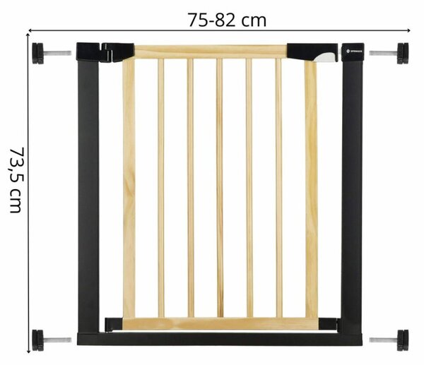 Bezpečnostní zábrana 75-82 cm SPRINGOS BABYLOCK hnědá/černá