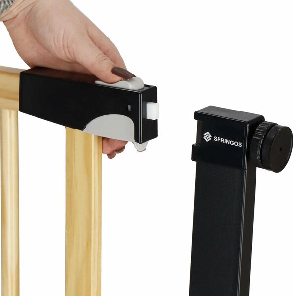 Bezpečnostní zábrana 75-82 cm SPRINGOS BABYLOCK hnědá/černá
