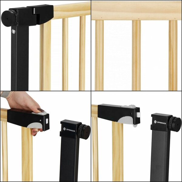 Bezpečnostní zábrana 75-82 cm SPRINGOS BABYLOCK hnědá/černá