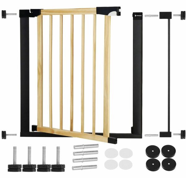 Bezpečnostní zábrana 75-89 cm SPRINGOS BABYLOCK hnědá/černá