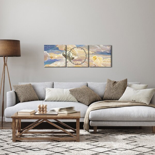 Obraz - Nebeské medůzy (s hodinami) (90x30 cm)