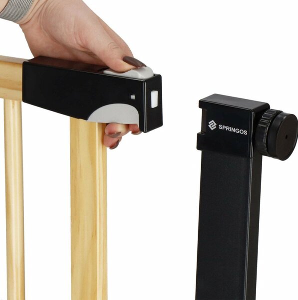 Bezpečnostní zábrana 75-110 cm SPRINGOS BABYLOCK hnědá/černá