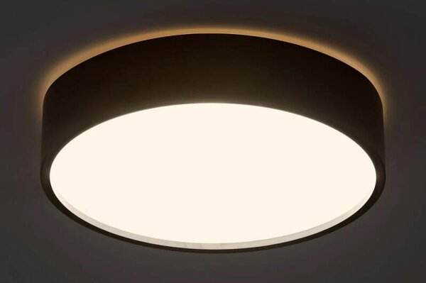 Rabalux 75011 LARCIA - LED černé stropní svítidlo s čidlem, Ø 28,5cm, 19W, 4000K, IP44 (Senzorové svítidlo vhodné do koupelny i chodbu)