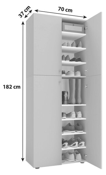 Skříň na boty LONA XXL š: 70cm bílá