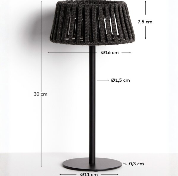 Kave Home Černá zahradní solární LED lampa Aldet