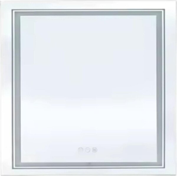 LuvioKoupelnové zrcadlo - S RGB osvětlením - 80x80 cm - Čtvercové - Pro koupelnu, líčení a montáž na stěnu - Stmívatelné světlo