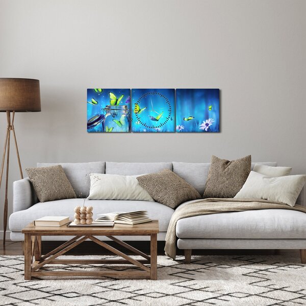 Obraz - Volnost (s hodinami) (90x30 cm)