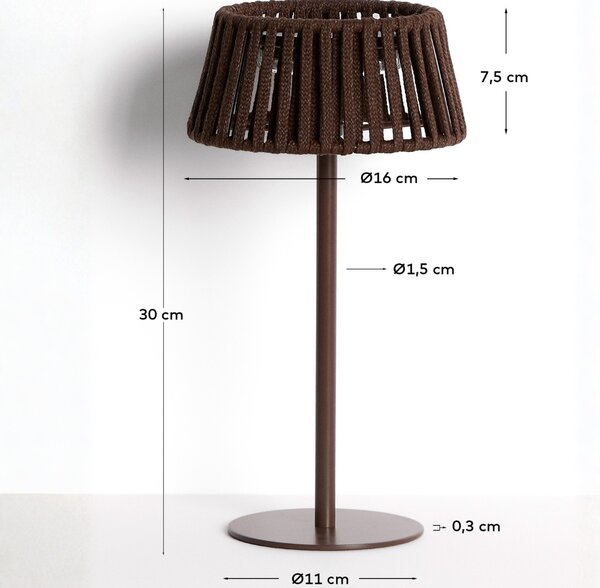 Kave Home Hnědá zahradní solární LED lampa Aldet