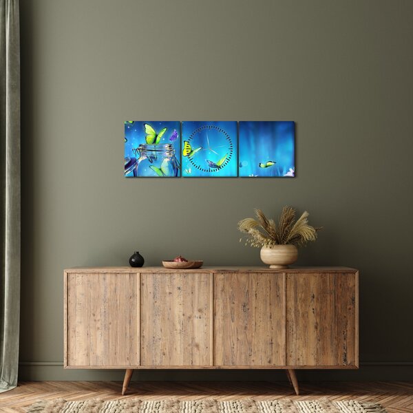 Obraz - Volnost (s hodinami) (90x30 cm)