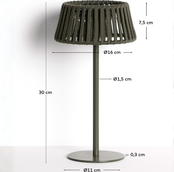 Kave Home Zelená zahradní solární LED lampa Aldet