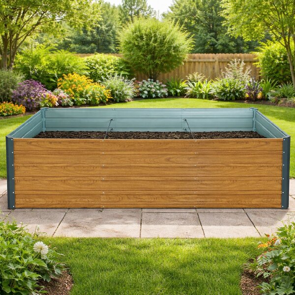 Vyvýšený zahradní záhon BestBerg VZ-1250RW / 1250 l / 240 x 90 x 58 cm / dekor dřeva