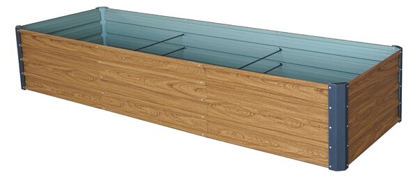 Vyvýšený zahradní záhon BestBerg VZ-1000RW / 1000 l / 240 x 90 x 47 cm / dekor dřeva