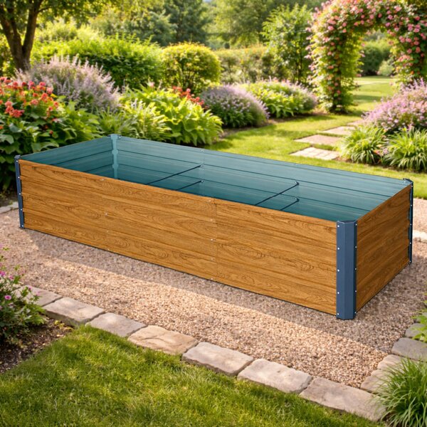 Vyvýšený zahradní záhon BestBerg VZ-1000RW / 1000 l / 240 x 90 x 47 cm / dekor dřeva