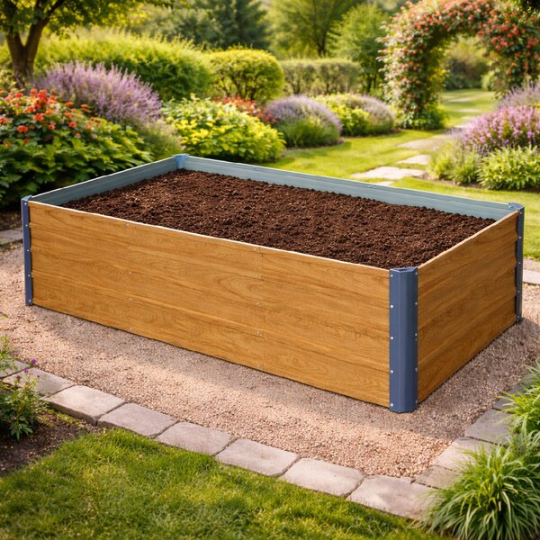 Vyvýšený zahradní záhon BestBerg VZ-1250RW / 1250 l / 240 x 90 x 58 cm / dekor dřeva