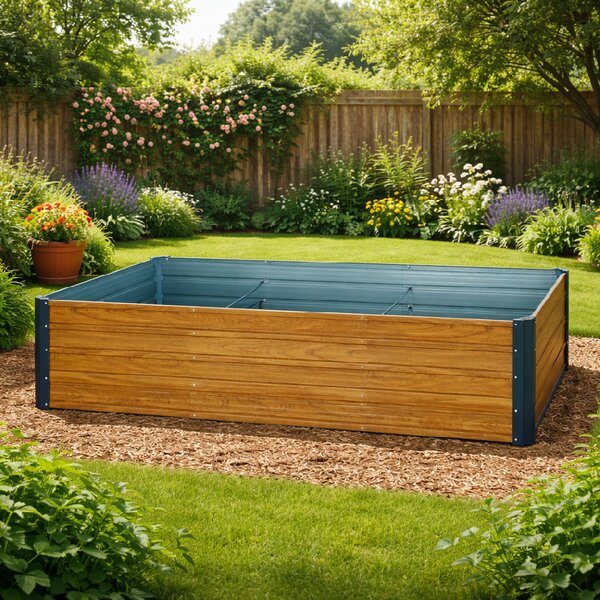 Vyvýšený zahradní záhon BestBerg VZ-1000RW / 1000 l / 240 x 90 x 47 cm / dekor dřeva