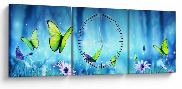 Obraz - Mystická lesní mýtina (s hodinami) (90x30 cm)