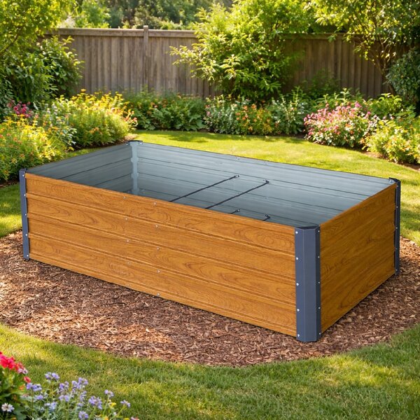 Vyvýšený zahradní záhon BestBerg VZ-800RW / 800 l / 180 x 90 x 47 cm / dekor dřeva