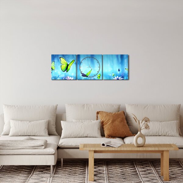 Obraz - Mystická lesní mýtina (s hodinami) (90x30 cm)