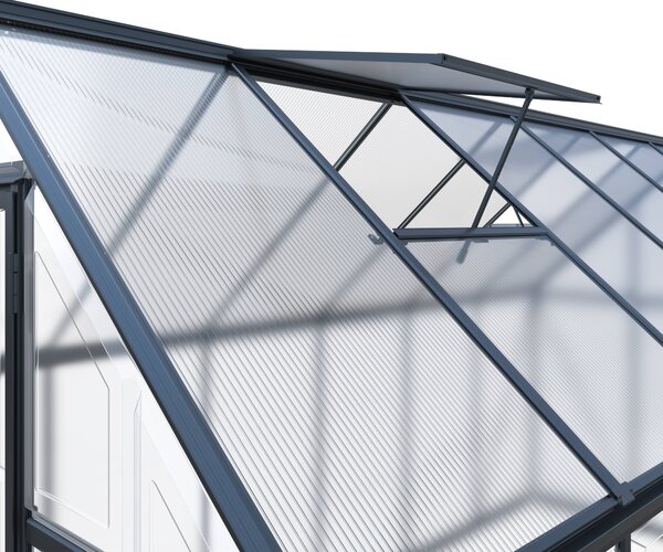 Skleník se základnou BestBerg SH-9B / 9 m² / 480 x 182 x 208 cm / černá