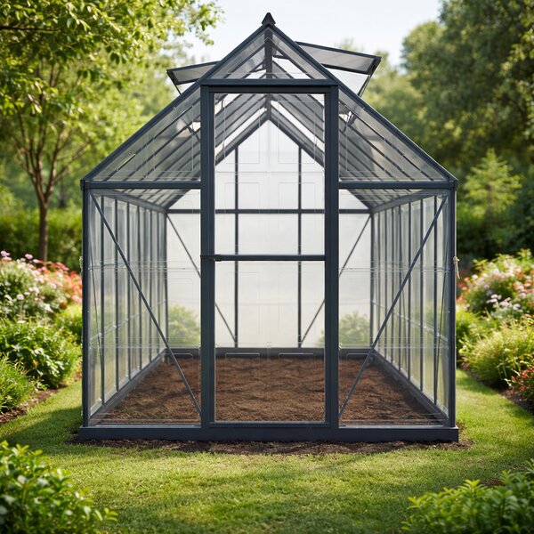 Skleník se základnou BestBerg SH-9B / 9 m² / 480 x 182 x 208 cm / černá